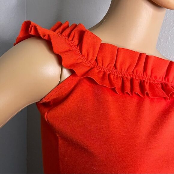 Guess Orange Ruffled Off Shoulder Croptop Size Small - Picture 4 of 12